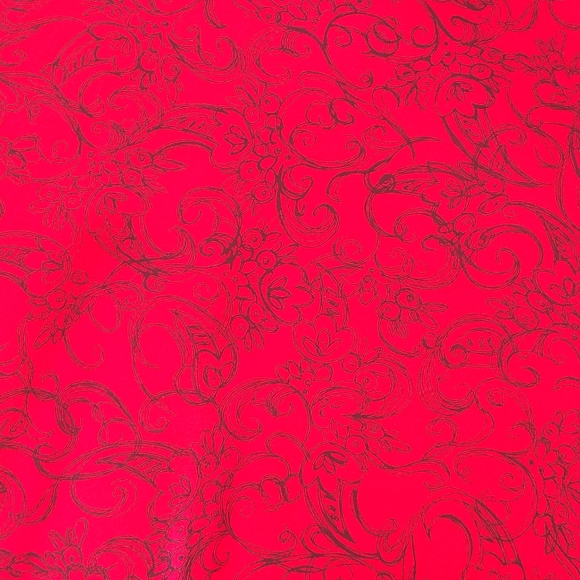 Sandra Silk Rich Red Black Midi Skirt - Picture 3 of 7